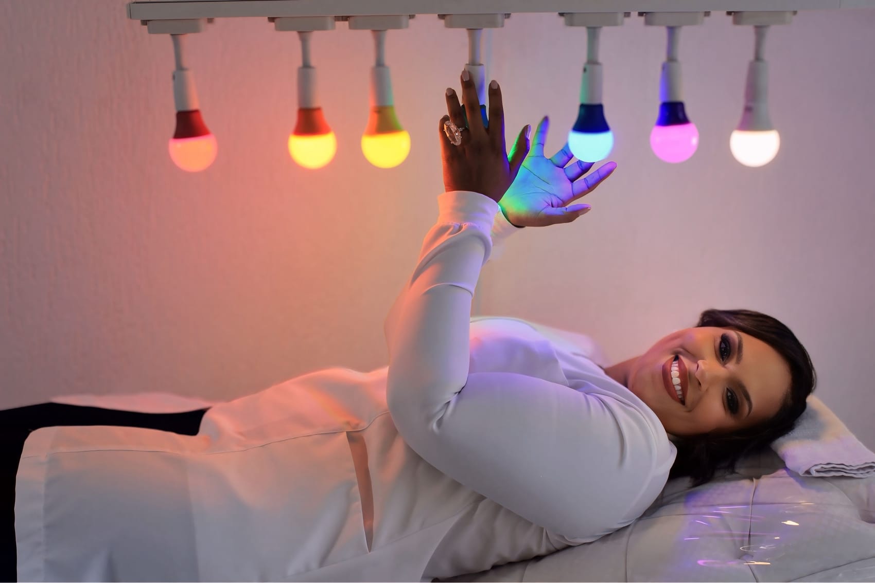 Sala de atendimento com cromoterapia